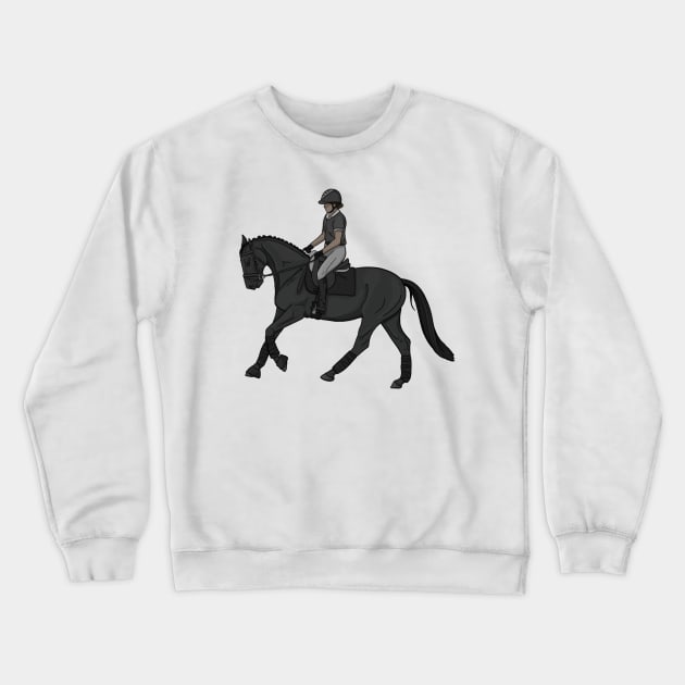 Black Dressage Canter Crewneck Sweatshirt by themarementality